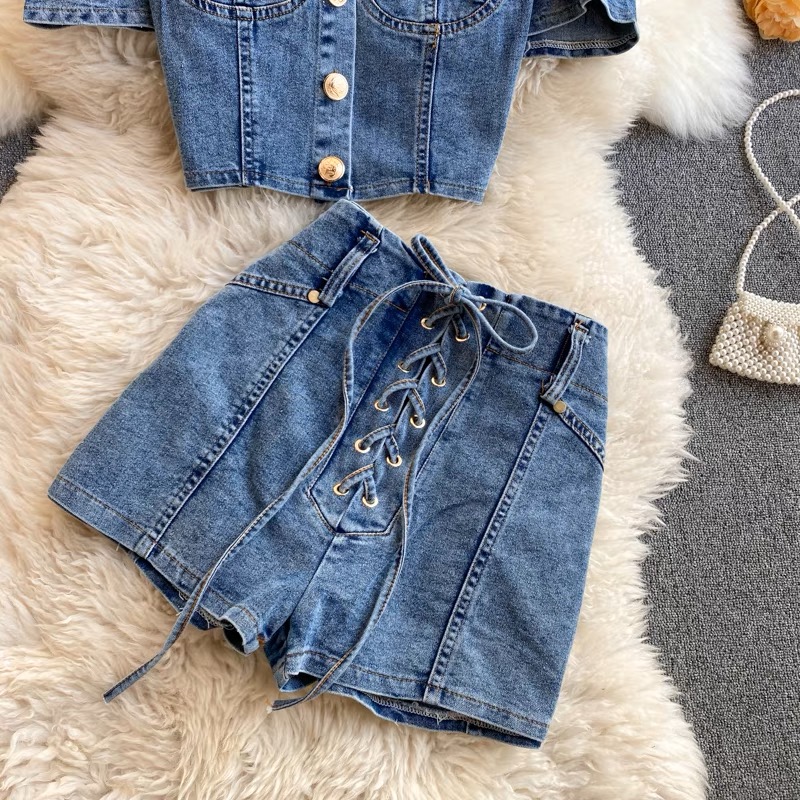 Let them stare denim set TPZZ2014 images